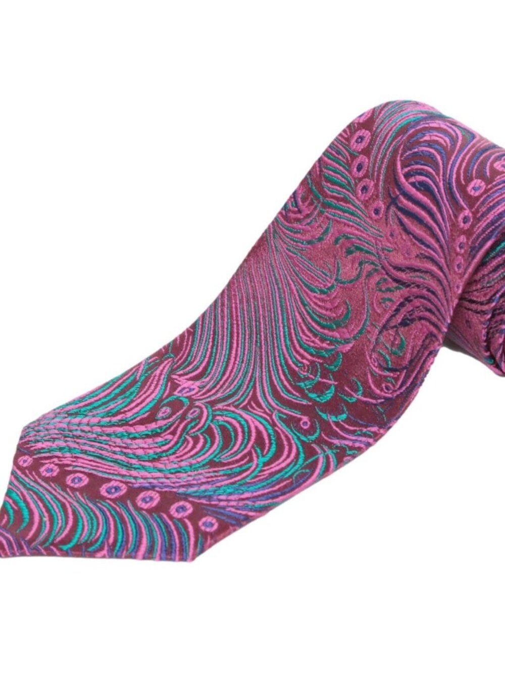 Peacock Pattern Brocade Men’s Tie | Purple & Blue